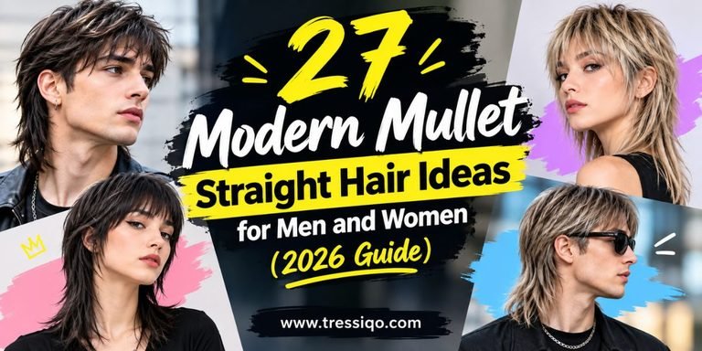 Modern Mullet Straight Hair Ideas for Men and Women