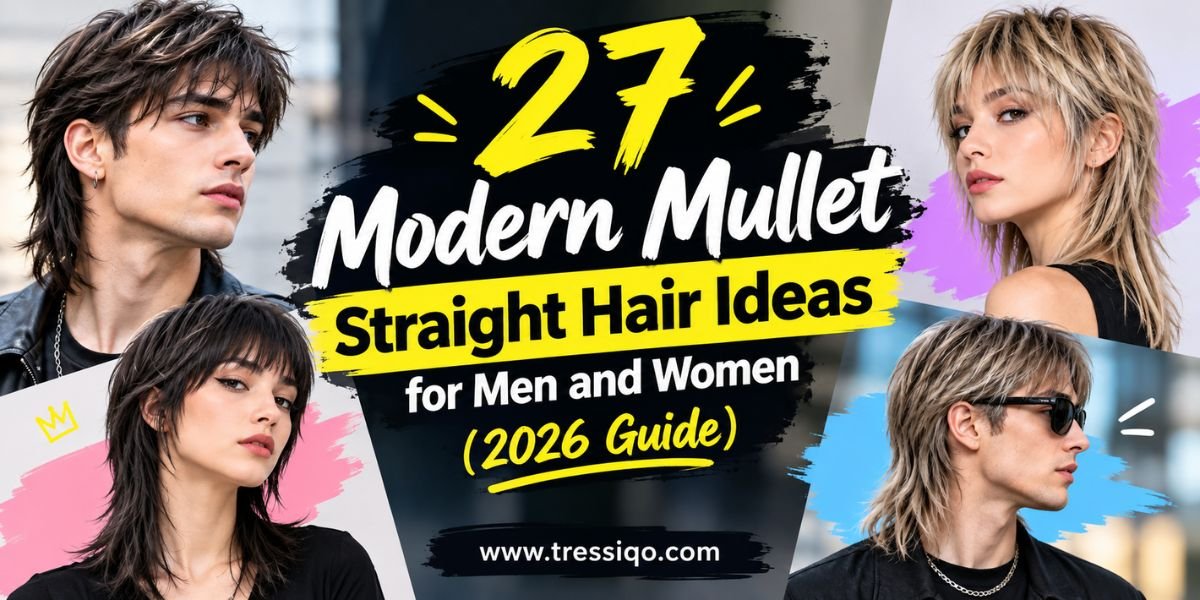 Modern Mullet Straight Hair Ideas for Men and Women